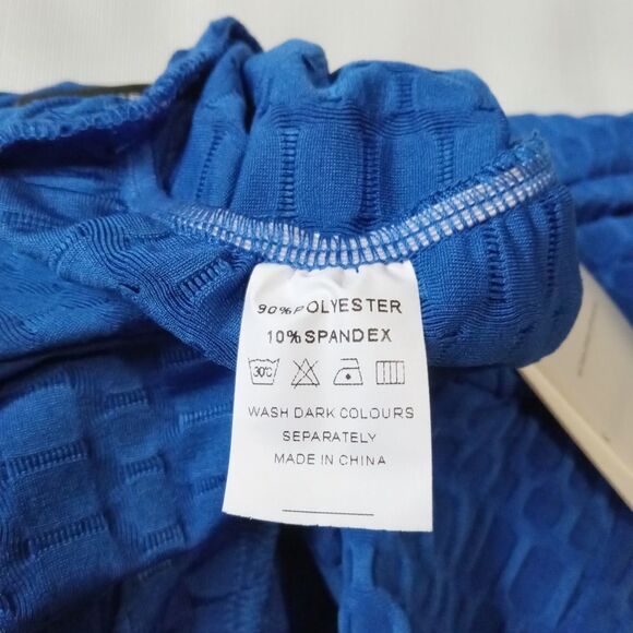 Continents Blue High Waist Ruched Butt Full Length Leggings Women's Size Medium - Picture 4 of 12